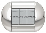 купить LivingLight (Bticino): рамка - хром эллипс, клавиша - алюминий