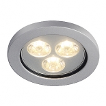 купить EYEDOWN LED 3x1W SLV светильник встраиваемый IP44 3000K LED, алюминий